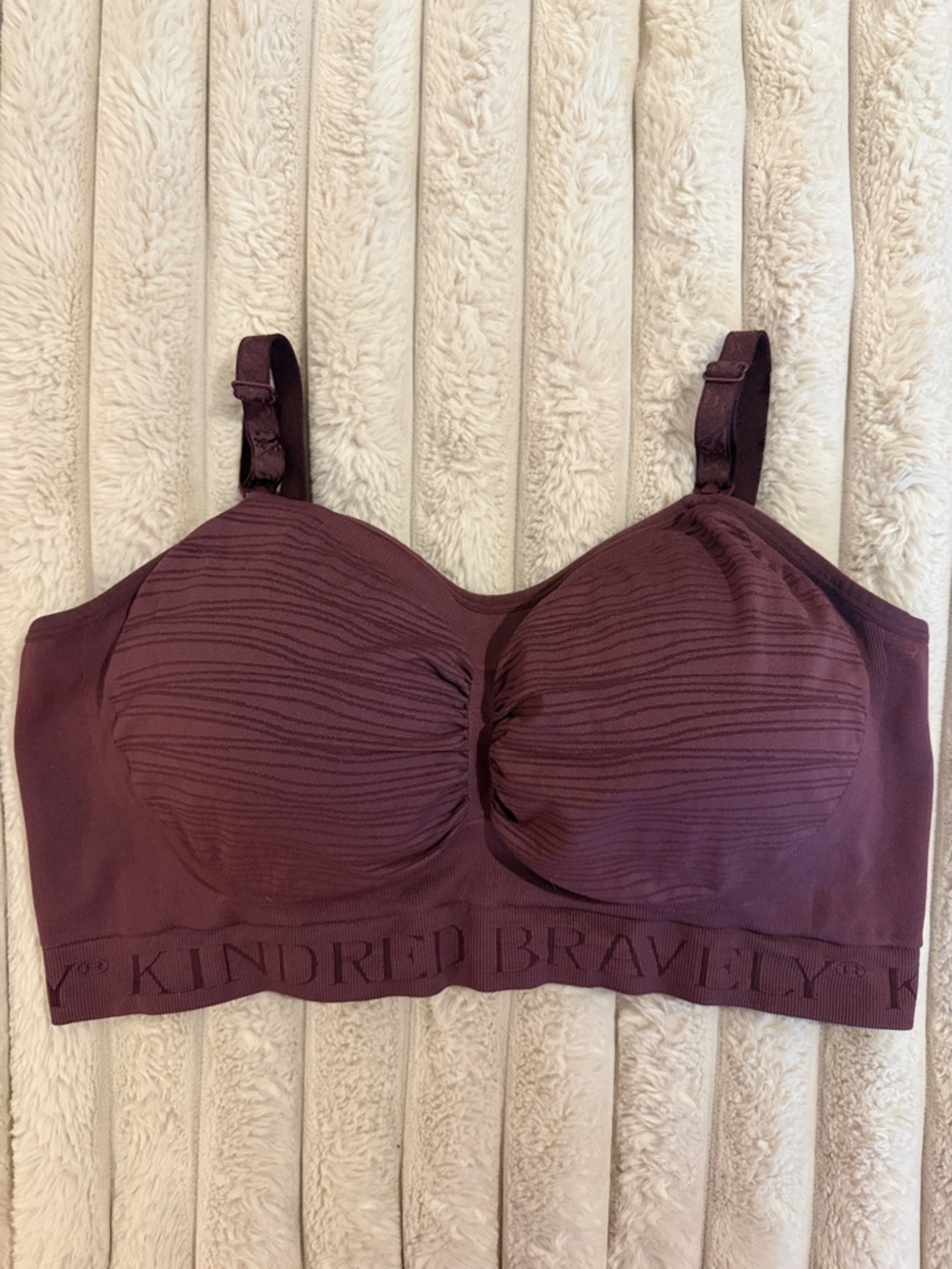 Kindred Bravely Plum Wireless Seamless Maternity Pumping & Nursing Bra 1X